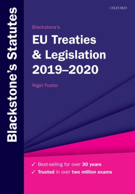 Blackstone's EU Treaties & Legislation 2019-2020, Paperback / softback Book