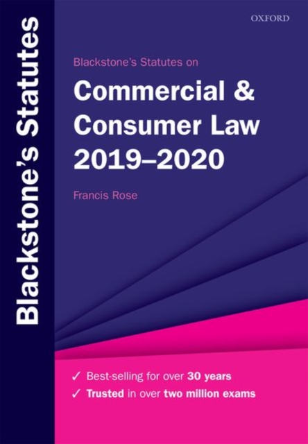 Blackstone's Statutes on Commercial & Consumer Law 2019-2020, Paperback / softback Book