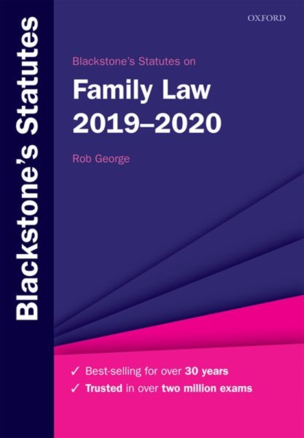 Blackstone's Statutes on Family Law 2019-2020, Paperback / softback Book