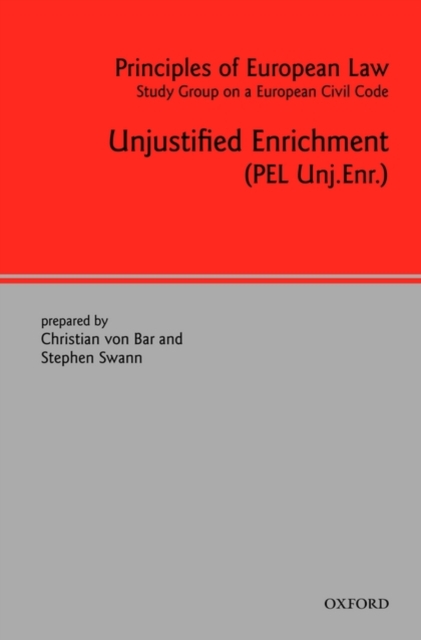 Principles of European Law : Unjustified Enrichment, Hardback Book