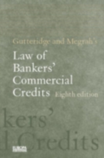 Gutteridge and Megrah's Law of Bankers' Commercial Credits, PDF eBook