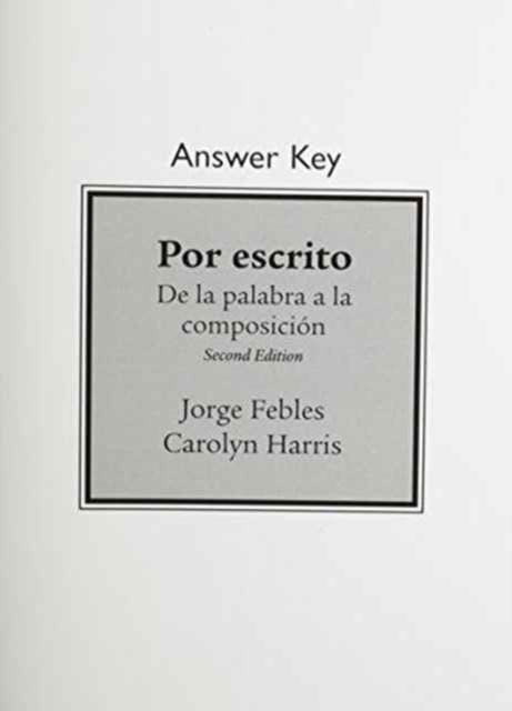 Answer Key for Por escrito, Paperback / softback Book