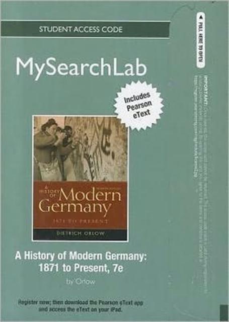 MySearchLab with Pearson Etext - Standalone Access Card - for a History of Modern Germany : 1871 to Present, Online resource Book