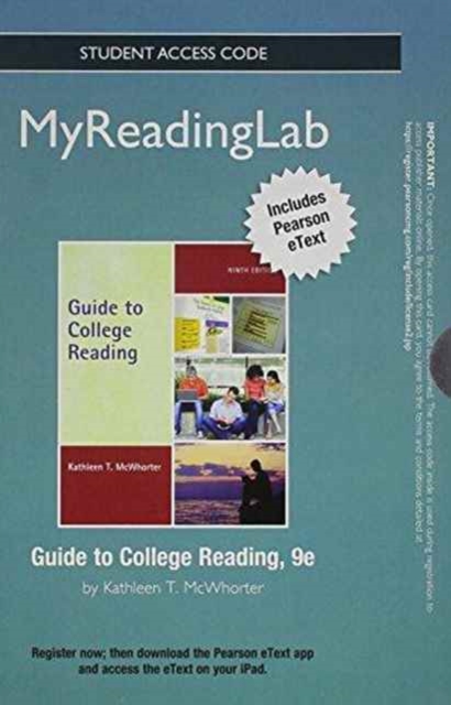 NEW MyReadingLab with Pearon EText  -- Standalone Access Card -- for Guide to College Reading, Online resource Book