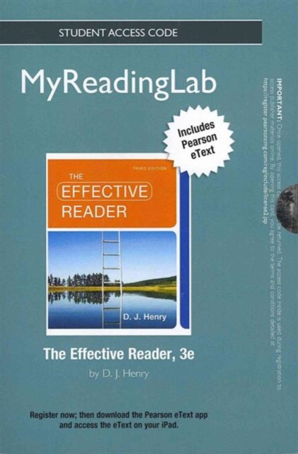 NEW MyReadingLab with Pearson Etext - Standalone Access Card - for the Effective Reader, Online resource Book