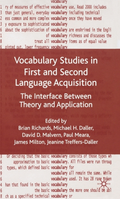 Vocabulary Studies in First and Second Language Acquisition : The Interface Between Theory and Application, Hardback Book