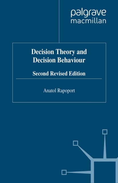 Decision Theory and Decision Behaviour, PDF eBook