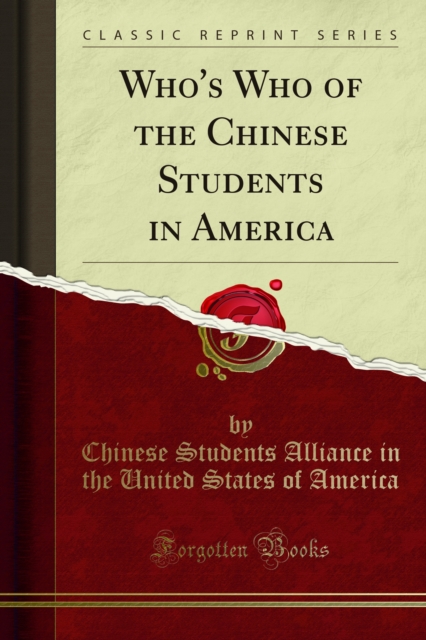 Who's Who of the Chinese Students in America, PDF eBook