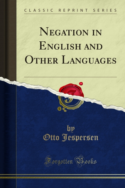 Negation in English and Other Languages, PDF eBook
