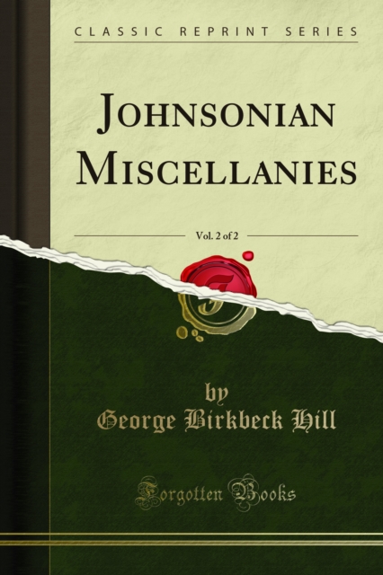 Johnsonian Miscellanies, PDF eBook