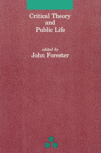 Critical Theory and Public Life, Paperback Book