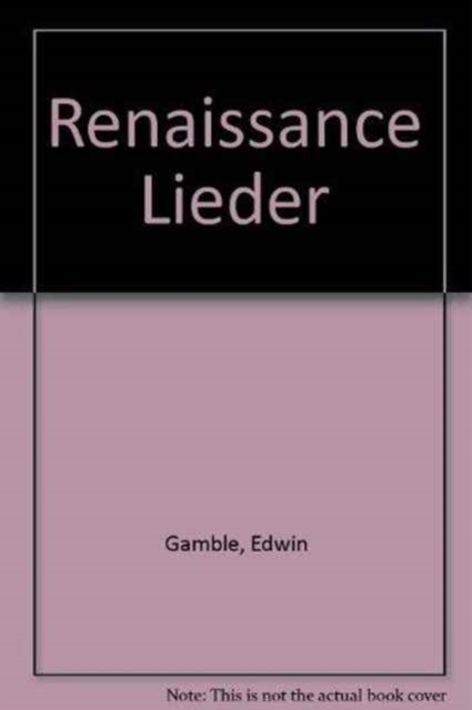Renaissance Lieder : Thomas Stolzer and Others, Paperback / softback Book