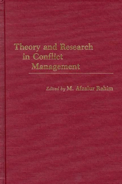 Theory and Research in Conflict Management, Hardback Book