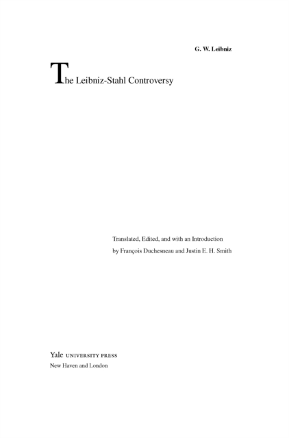 The Leibniz-Stahl Controversy, PDF eBook