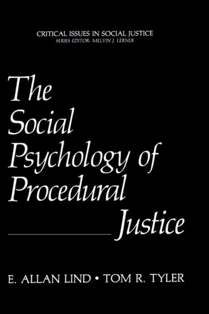 The Social Psychology of Procedural Justice, Hardback Book