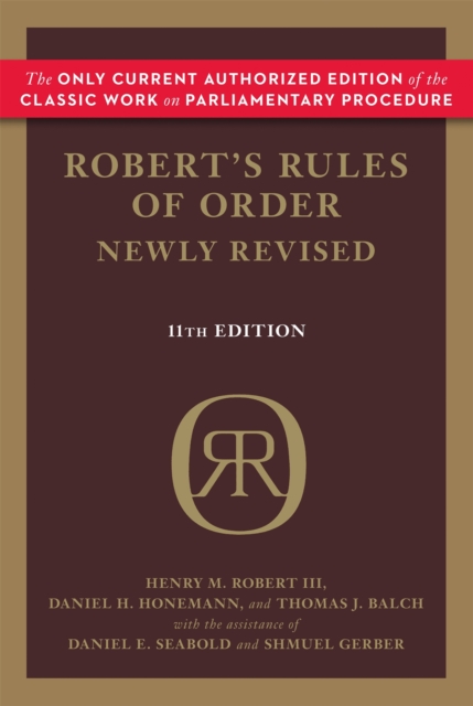 Robert's Rules of Order Newly Revised, 11th edition, Paperback / softback Book