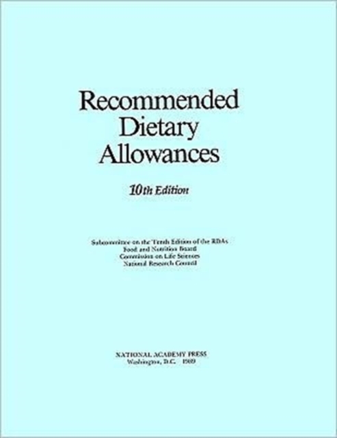 Recommended Dietary Allowances, Paperback / softback Book