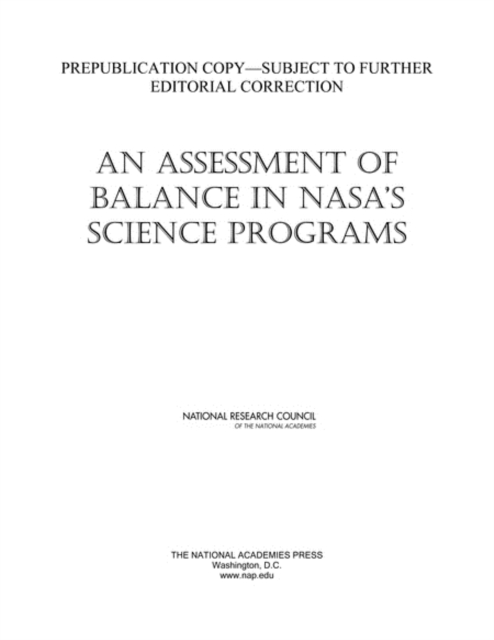 An Assessment of Balance in NASA's Science Programs, EPUB eBook
