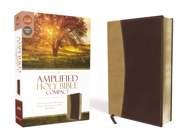Amplified Holy Bible, Compact, Leathersoft, Tan/Burgundy : Captures the Full Meaning Behind the Original Greek and Hebrew, Leather / fine binding Book