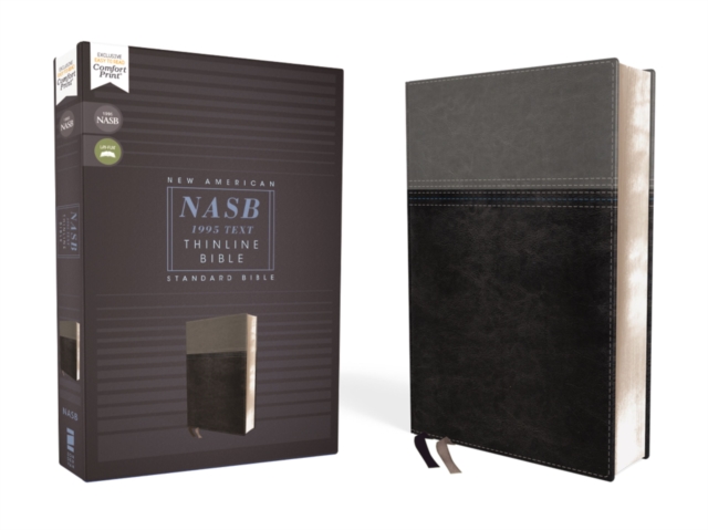 NASB, Thinline Bible, Leathersoft, Black, Red Letter, 1995 Text, Comfort Print, Leather / fine binding Book