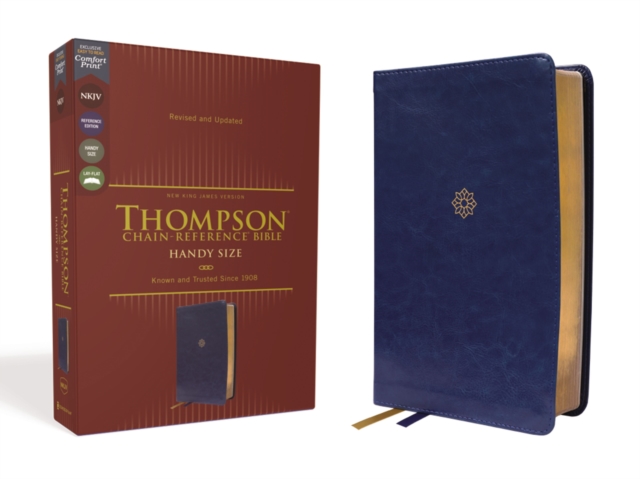NKJV, Thompson Chain-Reference Bible, Handy Size, Leathersoft, Navy, Red Letter, Comfort Print, Leather / fine binding Book