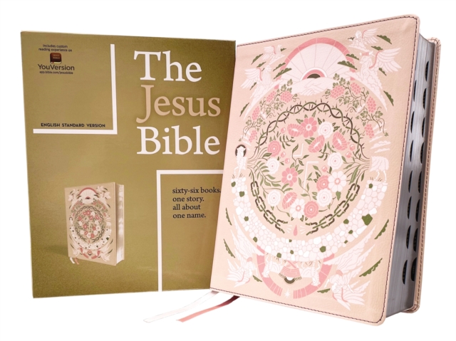 The Jesus Bible Artist Edition, ESV, Leathersoft, Peach Floral, Thumb Indexed, Leather / fine binding Book