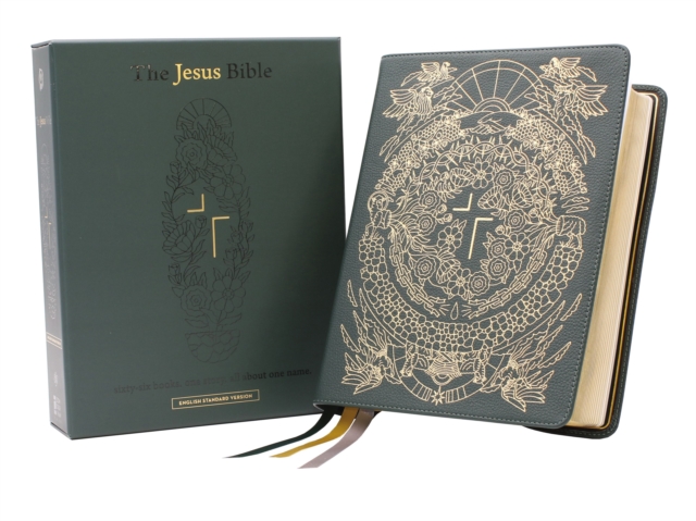 The Jesus Bible Artist Edition, ESV, Genuine Leather, Calfskin, Green, Limited Edition, Leather / fine binding Book
