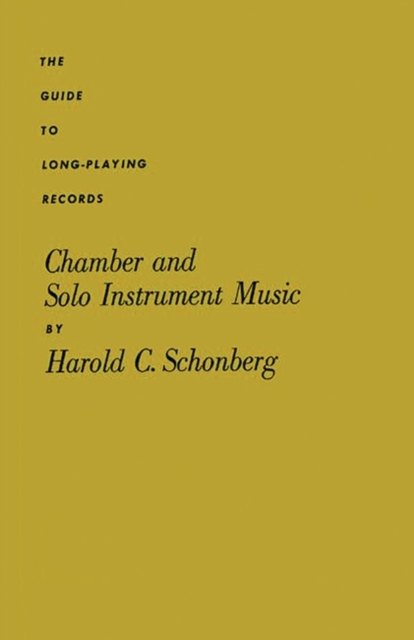 Chamber and Solo Instrument Music, Hardback Book