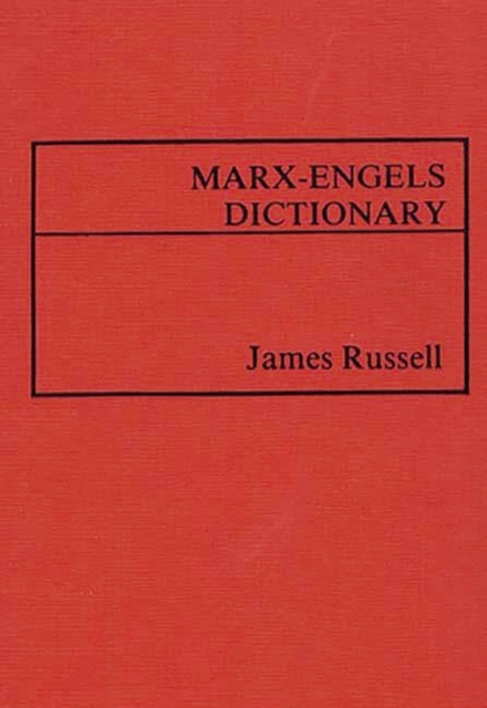 Marx-Engels Dictionary, Hardback Book