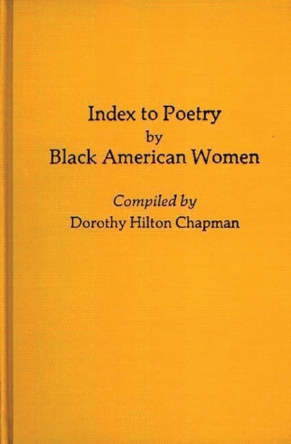Index to Poetry by Black American Women, Hardback Book