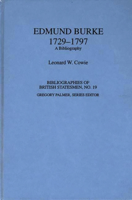 Edmund Burke, 1729-1797 : A Bibliography, PDF eBook