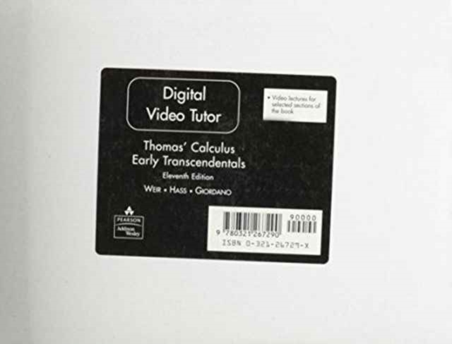 Digital Video Tutor for Thomas' Calculus, CD-ROM Book