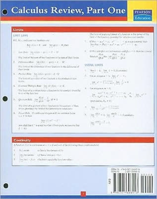 Addison-Wesley's Calculus Review : Pt. 1, Paperback Book