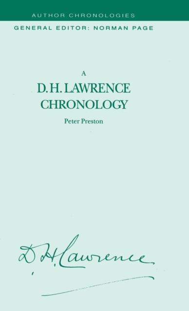 A D.H. Lawrence Chronology, Hardback Book