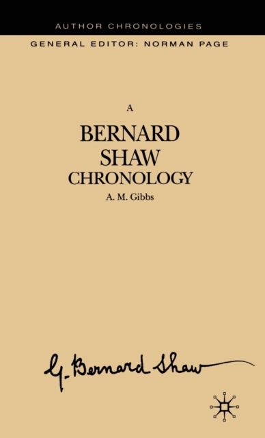 A Bernard Shaw Chronology, Hardback Book