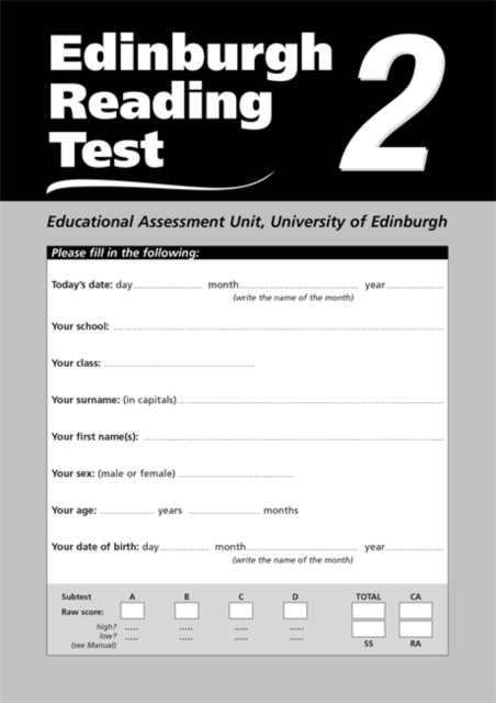 Edinburgh Reading Test (ERT) 2, Loose-leaf Book