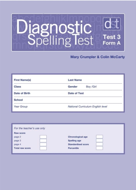 Diagnostic Spelling Tests: Test 3, Form A Pk10, Loose-leaf Book