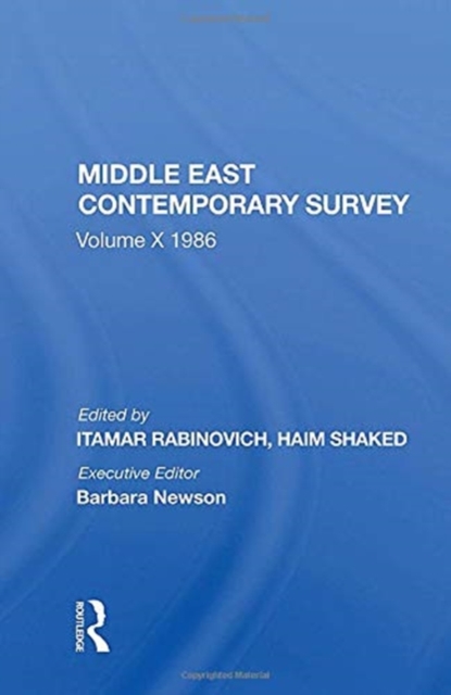 Middle East Contemporary Survey, Volume X, 1986, Paperback / softback Book