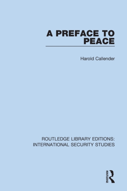 A Preface to Peace, Paperback / softback Book