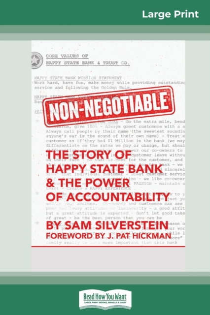 Non-Negotiable : The Story of Happy State Bank & The Power of Accountability (16pt Large Print Edition), Paperback / softback Book