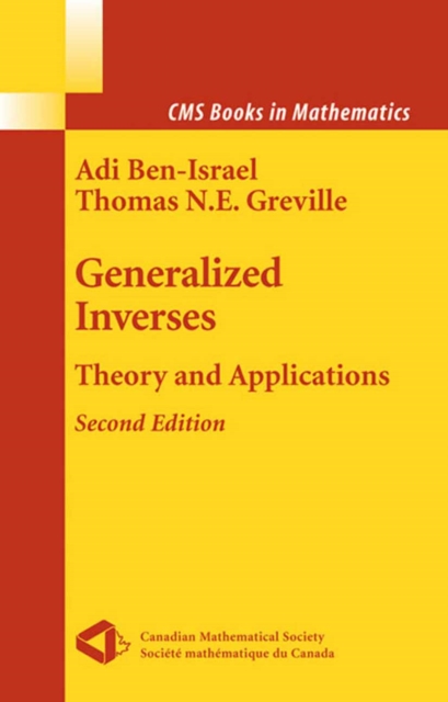 Generalized Inverses : Theory and Applications, PDF eBook