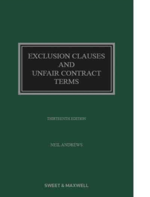 Exclusion Clauses and Unfair Contract Terms, Hardback Book