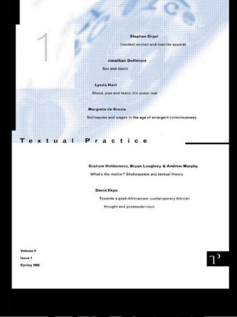 Textual Practice : Volume 9 Issue 1, Paperback / softback Book