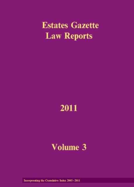 EGLR 2011 Volume 3 and Cumulative Index, Hardback Book