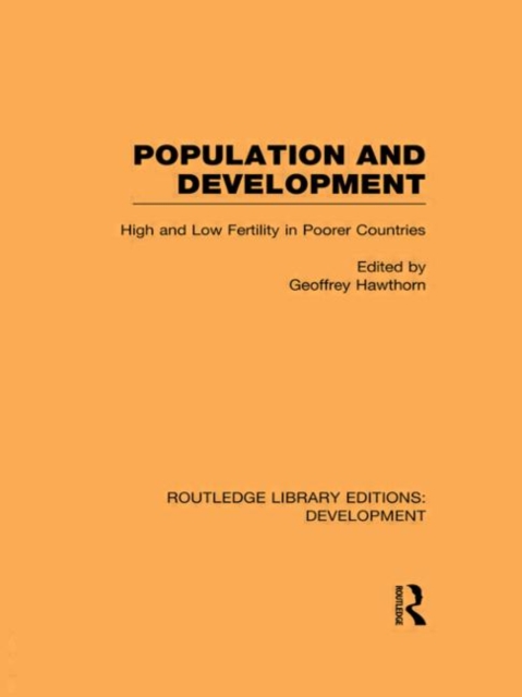 Population and Development : High and Low Fertility in Poorer Countries, Hardback Book