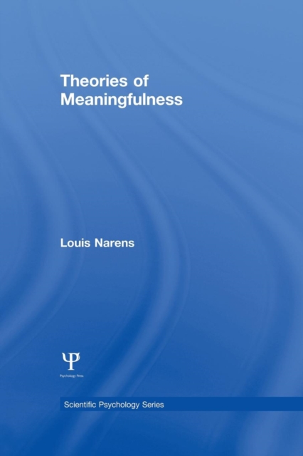 Theories of Meaningfulness, Paperback / softback Book