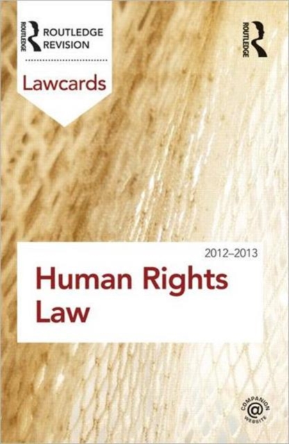 Human Rights Lawcards 2012-2013, Paperback / softback Book