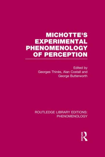 Michotte's Experimental Phenomenology of Perception, Hardback Book