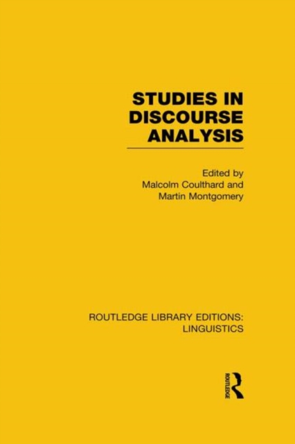 Studies in Discourse Analysis (RLE Linguistics B: Grammar), Hardback Book