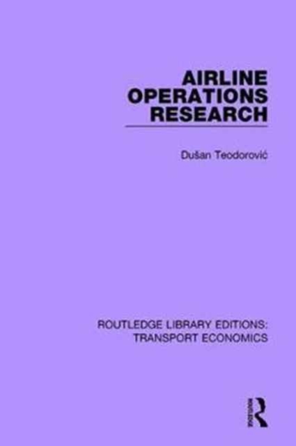 Airline Operations Research, Hardback Book